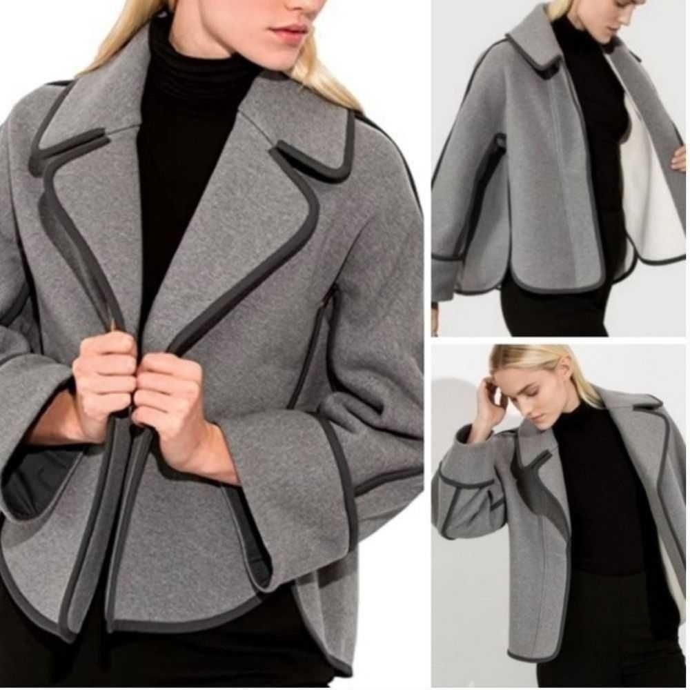 Kit and Ace Concordia Wrap Jacket Gray Black Cotton Cashmere Blend Coat